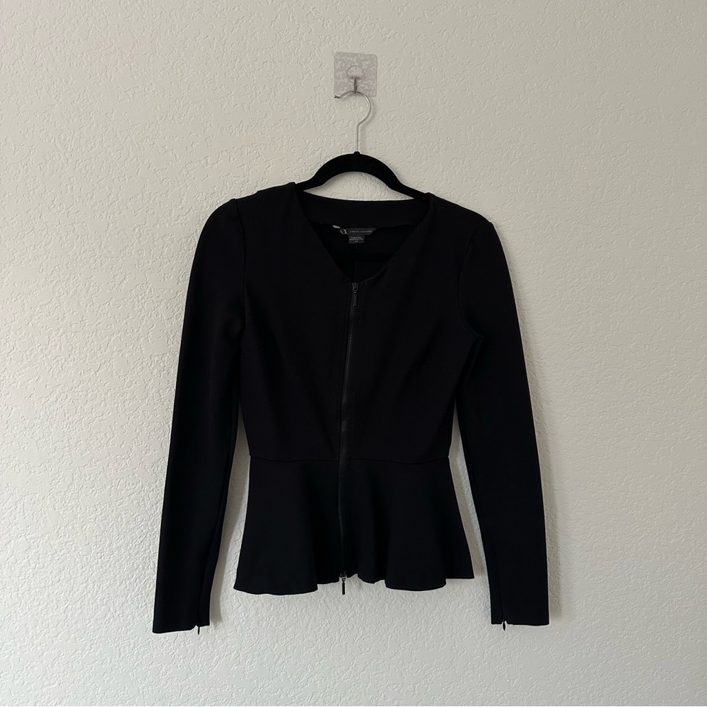 NWOT Armani Exchange peplum zip long sleeve top | Size: S
